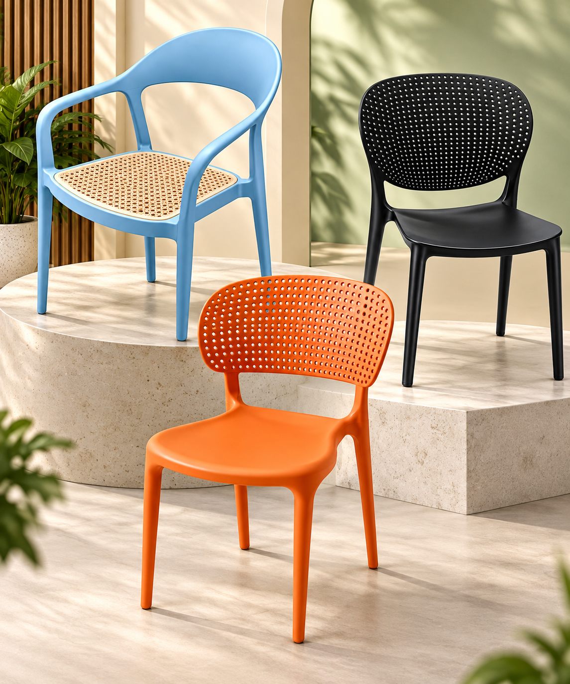Cafe chairs | plastic chairs | fiber chairs