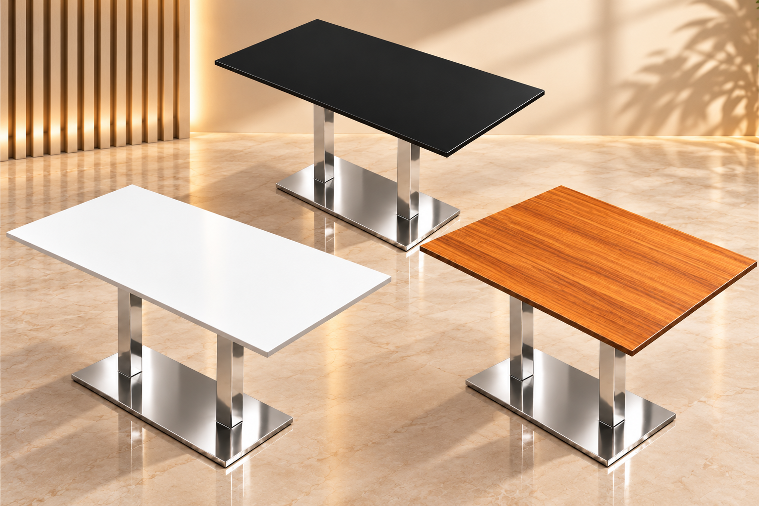 4ft x 2.5ft Particle board - double pillar ( ss steel)