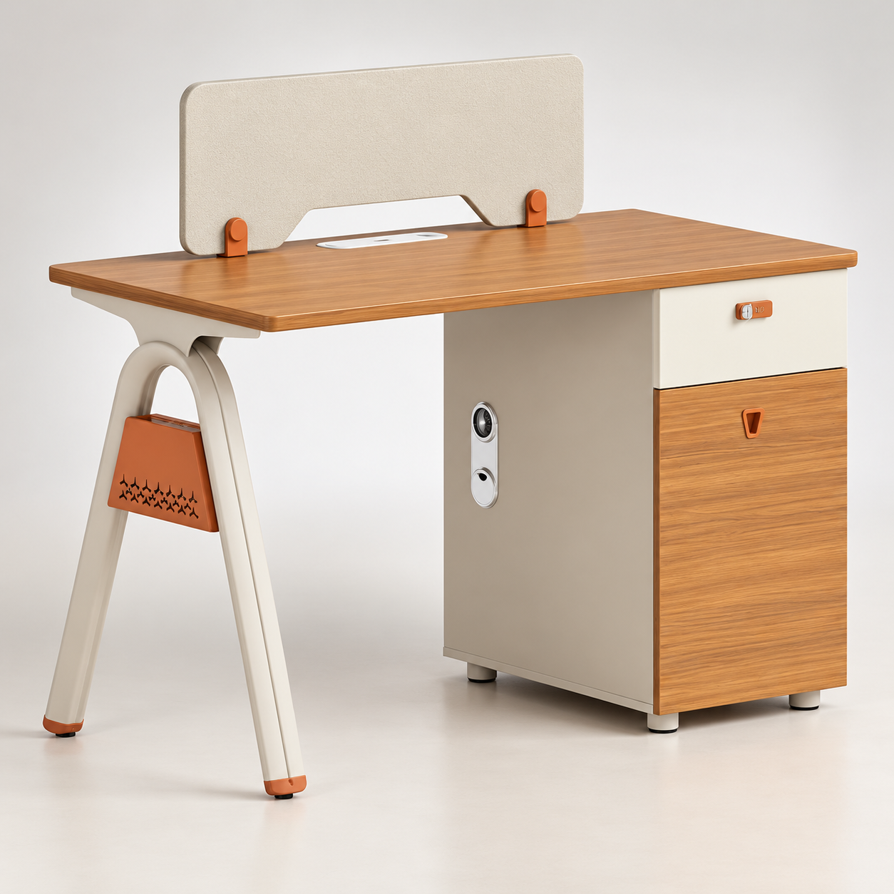 Single desk with partition