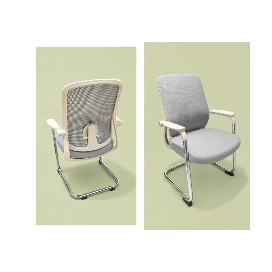Visitor chair cream mesh diamond